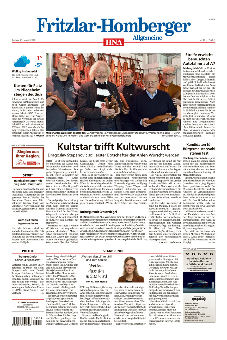 Fritzlar-Homberger Allgemeine vom Freitag, 23.01.2026