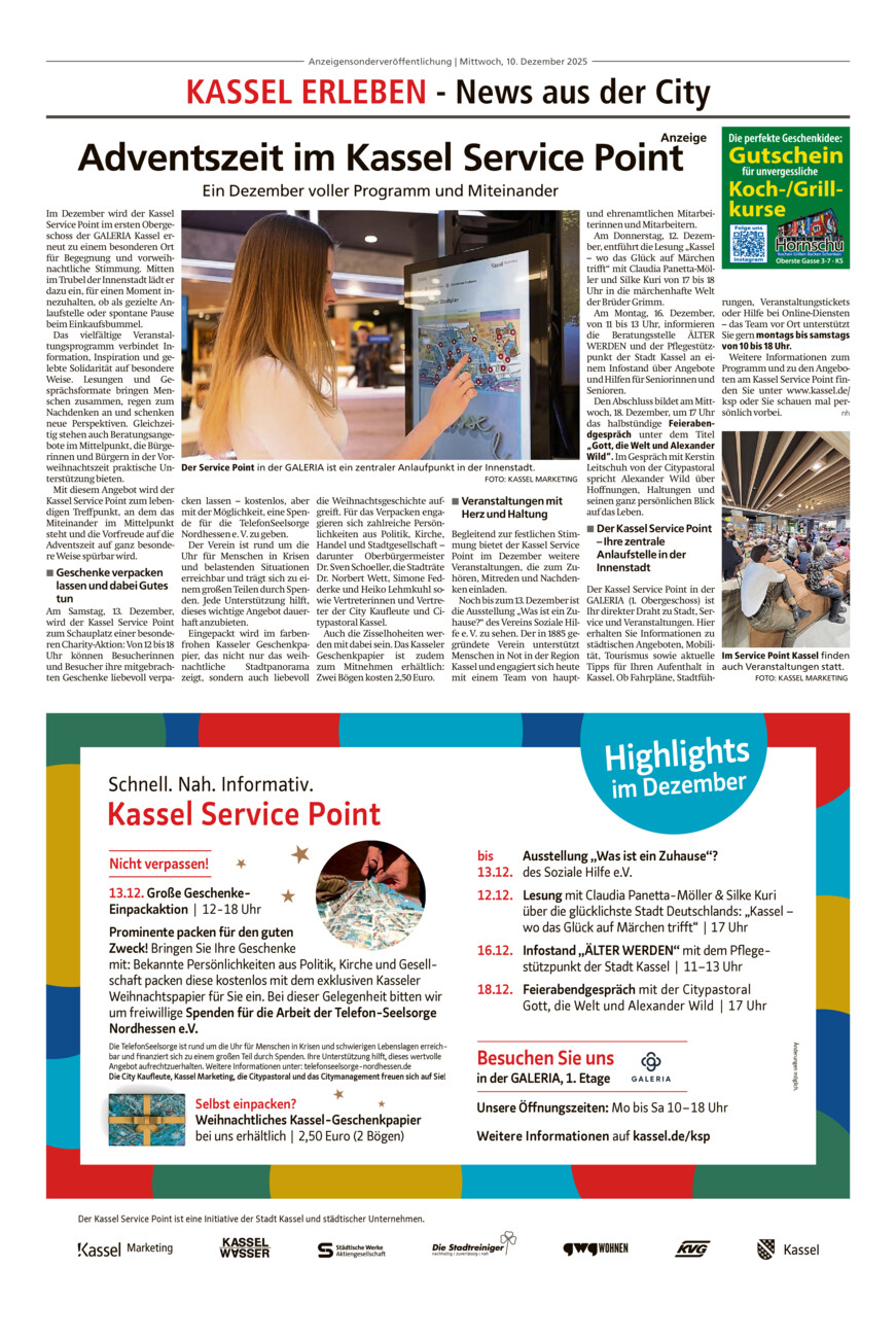 Kassel erleben vom Mittwoch, 10.12.2025