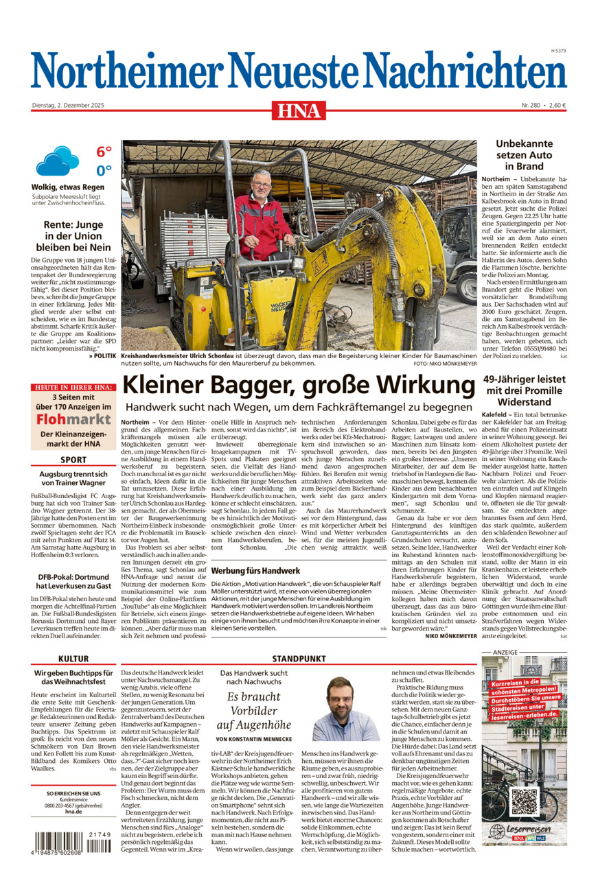 Northeimer Neueste Nachrichten vom Dienstag, 02.12.2025
