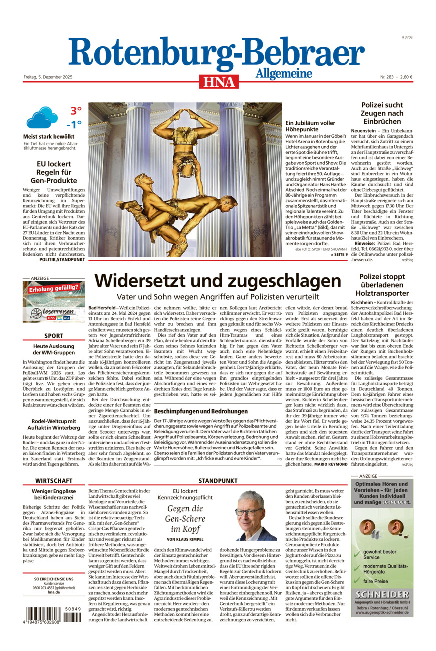 Rotenburg-Bebraer Allgemeine vom Freitag, 05.12.2025