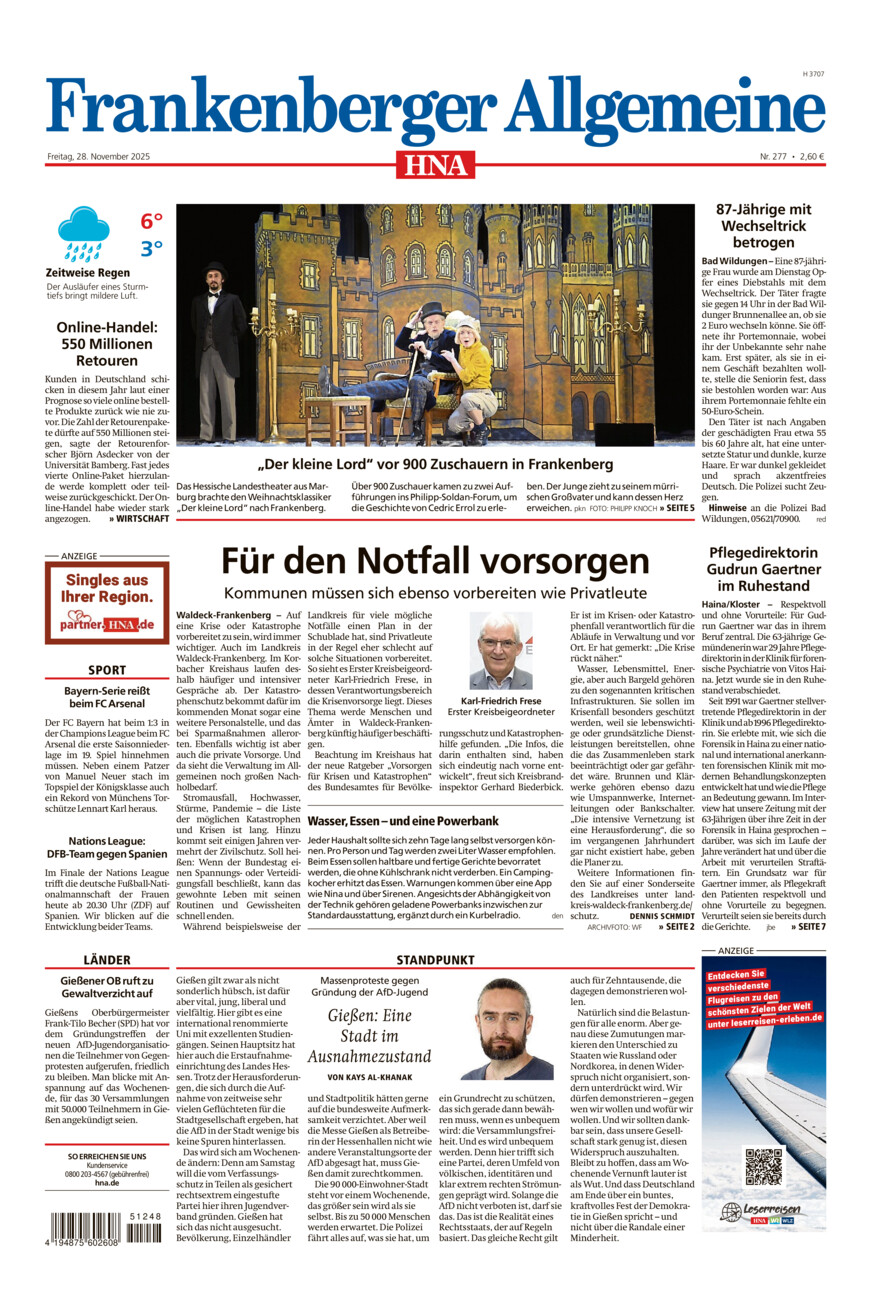 Frankenberger Allgemeine vom Freitag, 28.11.2025