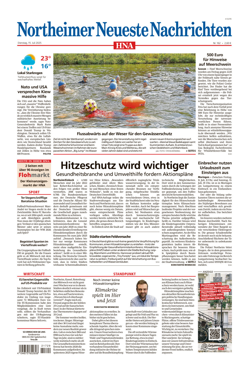 Northeimer Neueste Nachrichten vom Dienstag, 15.07.2025