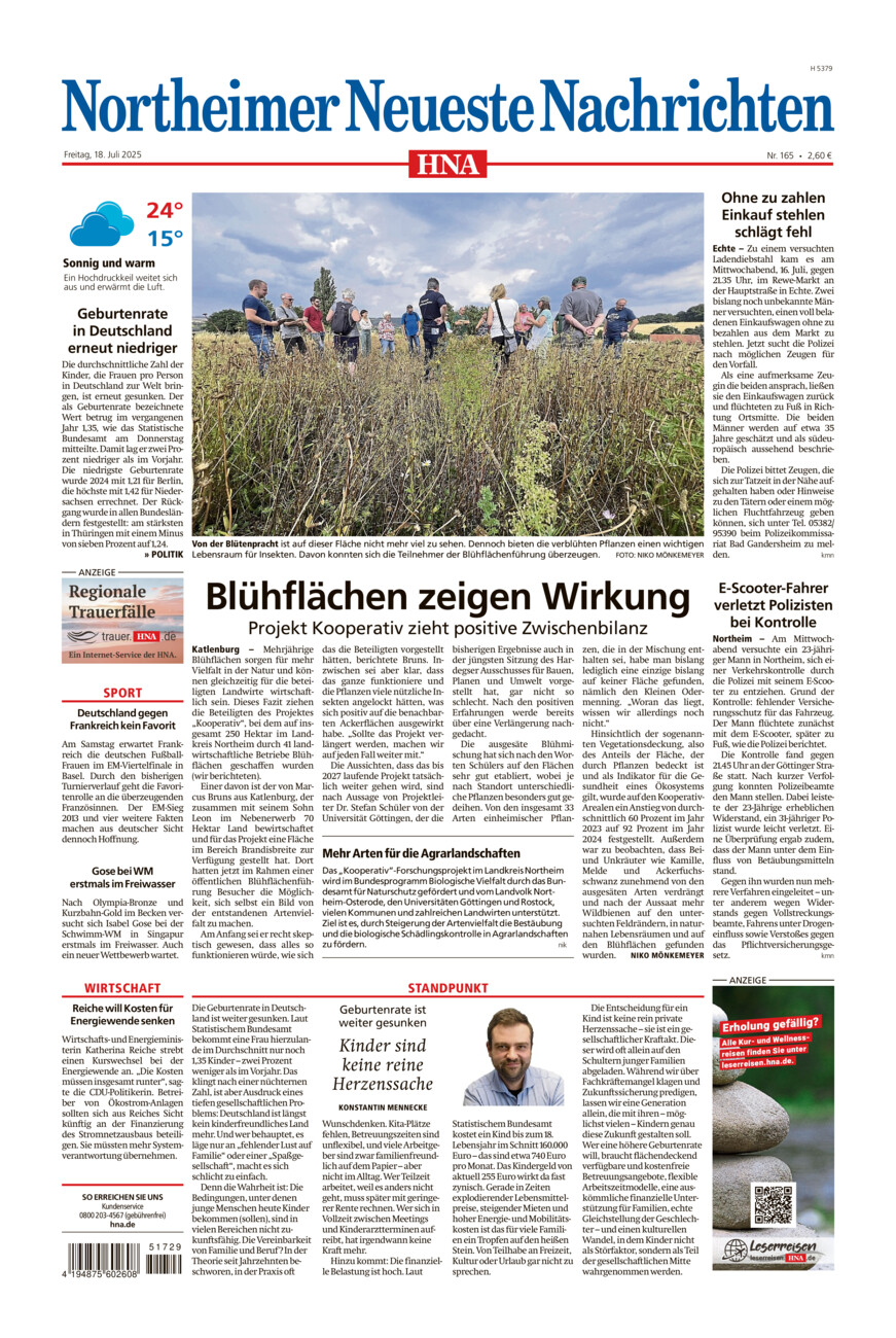 Northeimer Neueste Nachrichten vom Freitag, 18.07.2025