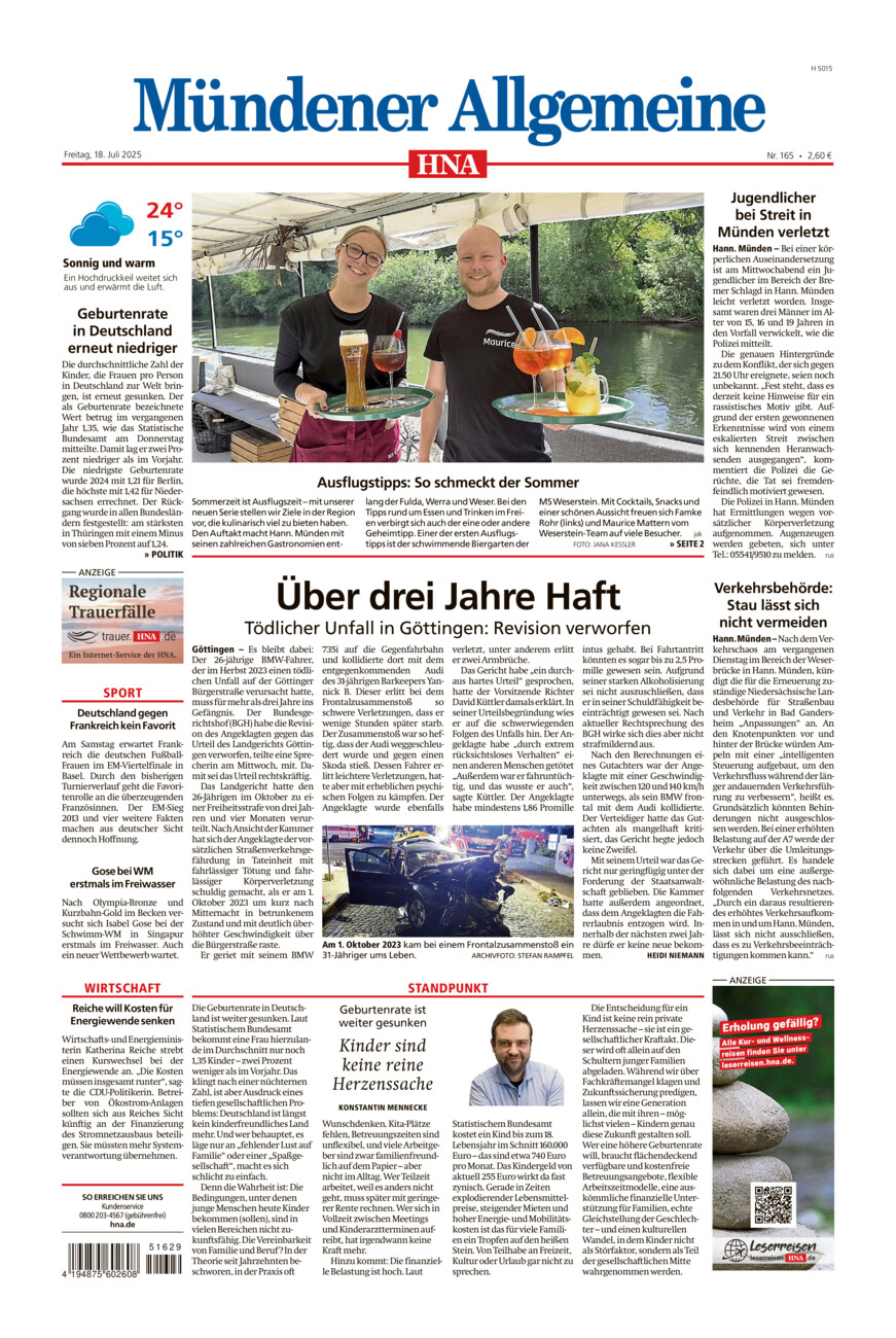 Mündener Allgemeine vom Freitag, 18.07.2025