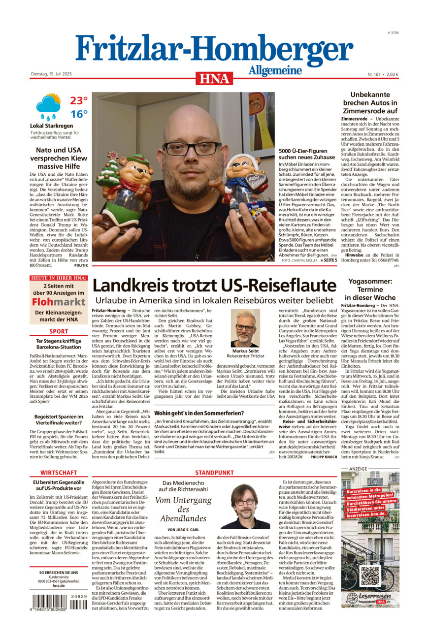 Fritzlar-Homberger Allgemeine vom Dienstag, 15.07.2025